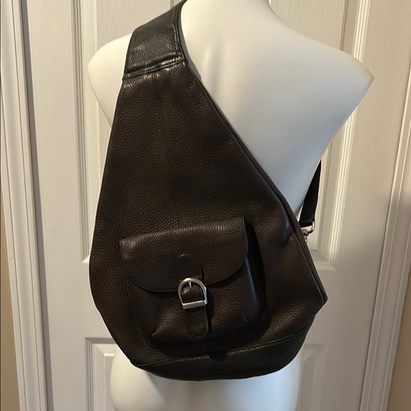 Vintage Eddie Bauer Brown Mini Leather Backpack - Picture 1 of 12